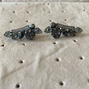 Kendra Scott Madison Ear Climbers In Gunmetal